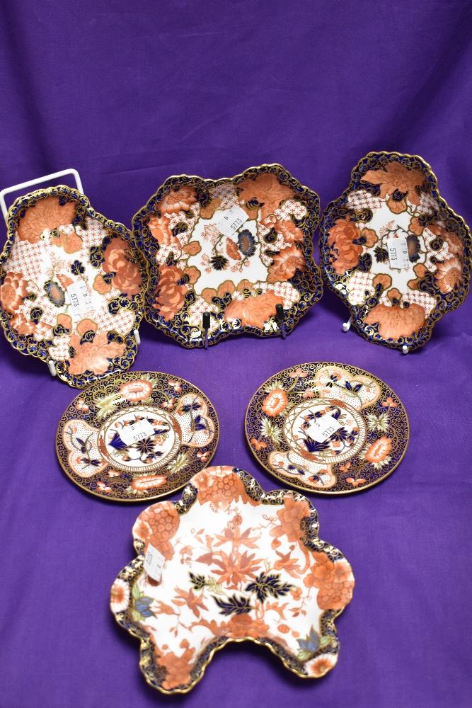 Six Crown Derby trinket dishes, Imari pattern in various shapes - Image 2 of 4