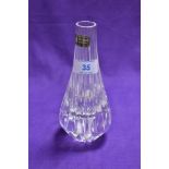 A Whitefriars full lead crystal glass vase, 16cm tall