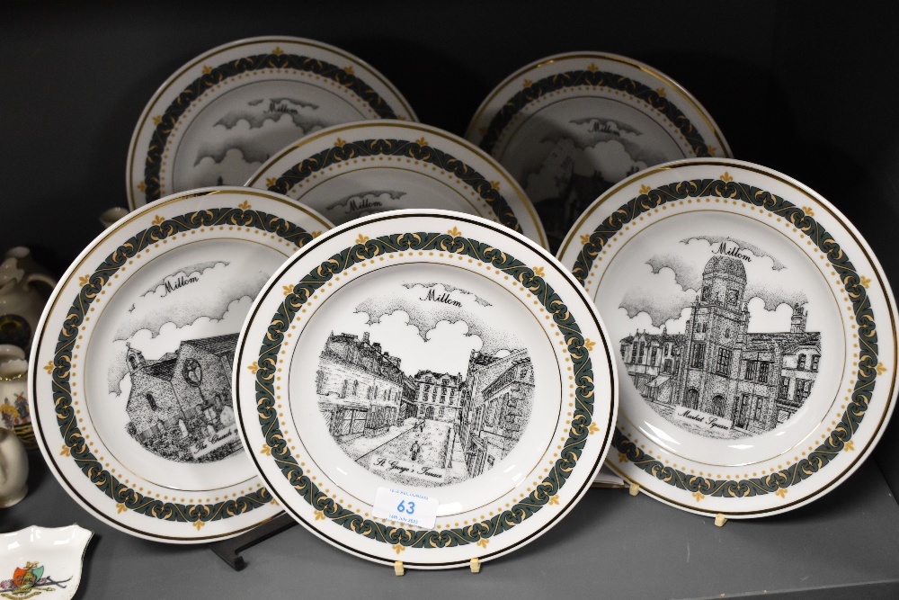 A set of six modern collectors plates, Decor Art Creations Ltd, Millom themed