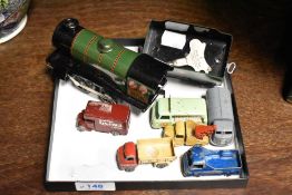 An assorted collection of diecast and tinplate models, to comprise a Hornby BR Type 20 60985