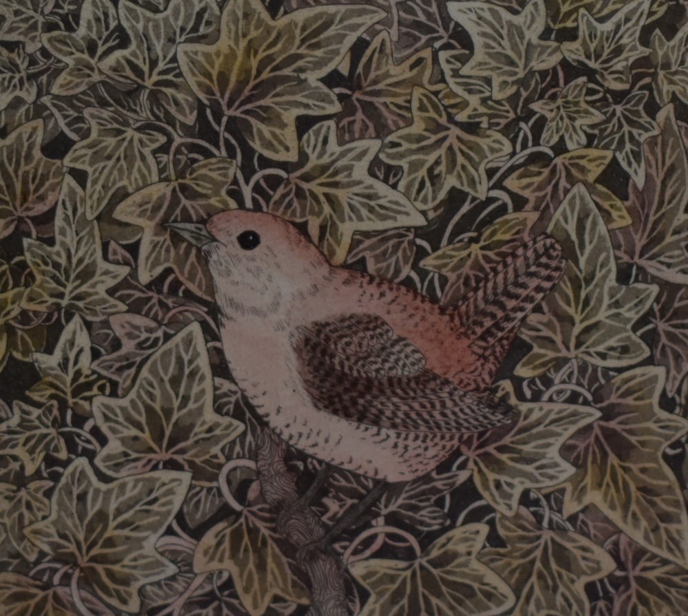 Helen Mortley (20th Century, British), coloured prints, 'Wren' & 'cat', limited editions 5/100 and - Image 3 of 4