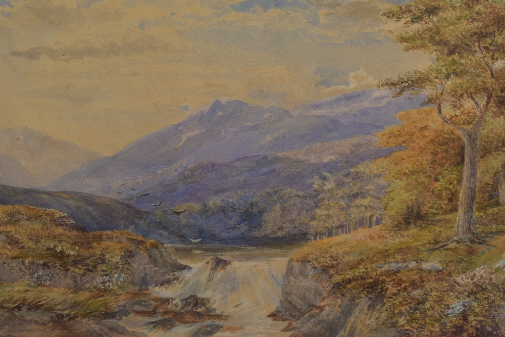 A late 19th/early 20th century Lake District or Highland scene watercolour, unsigned artist unknown,