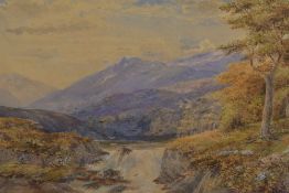 A late 19th/early 20th century Lake District or Highland scene watercolour, unsigned artist unknown,