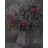 20th Century, French School, watercolours, a pair of floral arrangement still lifes, signed 'Haydee'