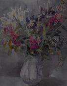 20th Century, French School, watercolours, a pair of floral arrangement still lifes, signed 'Haydee'