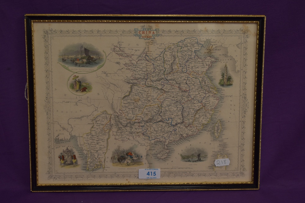 After James Baylis Allen (1803-1876) 19th century engraved and hand coloured map of China & Burma, - Image 2 of 4