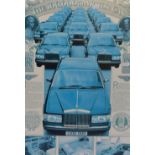 *Automobilia Interest - A 1980s coloured print, Rolls Royce 'The 100,000th Motor Car' 1885-1985