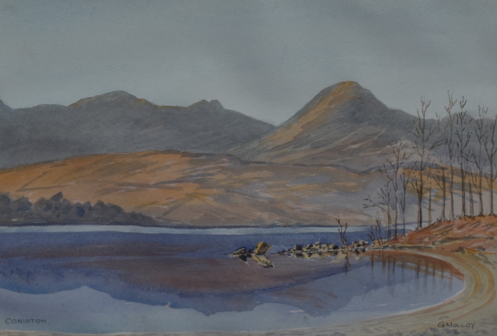 G Molloy (British School, 20th Century), watercolour, 'Coniston' depicting an autumnal Coniston