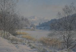 After Keith Melling (b.1946), coloured print, 'Rydal Water', Lake District, signed in pencil to