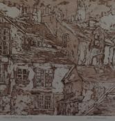 J.R. Bennett (20th Century, British), Aquatint etching, 'View From Yard 56', signed to the lower