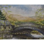 L.M. Sykes (20th Century, British), oil on board, 'White Bridge, Grasmere', signed to the lower