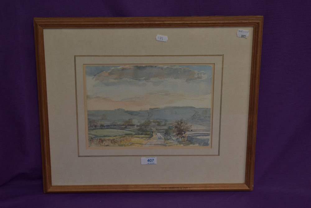 George Butler (British, 1904-1999), watercolour, Monyash (derbyshire), the scene depicting figures - Image 2 of 4