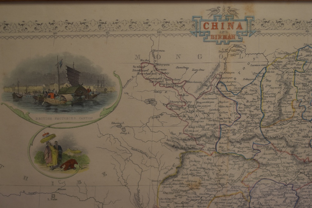 After James Baylis Allen (1803-1876) 19th century engraved and hand coloured map of China & Burma, - Image 3 of 4
