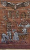 Sarny? (20th Century), painting on papyrus, An Egyptian Hieroglyphic painting, signed to the lower