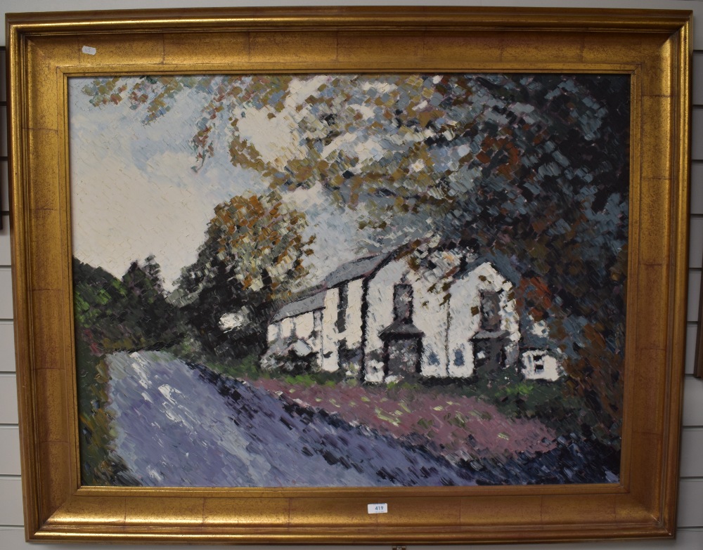 *Local Interest - Nelson Nanson (British, 20th Century), oil on canvas, 'Cottage In The Wood', a - Image 2 of 3