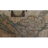 After Robert Morden (1650-1703), antiquarian map, A hand coloured map of The County Palatine of