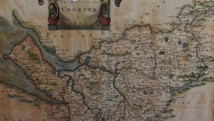 After Robert Morden (1650-1703), antiquarian map, A hand coloured map of The County Palatine of