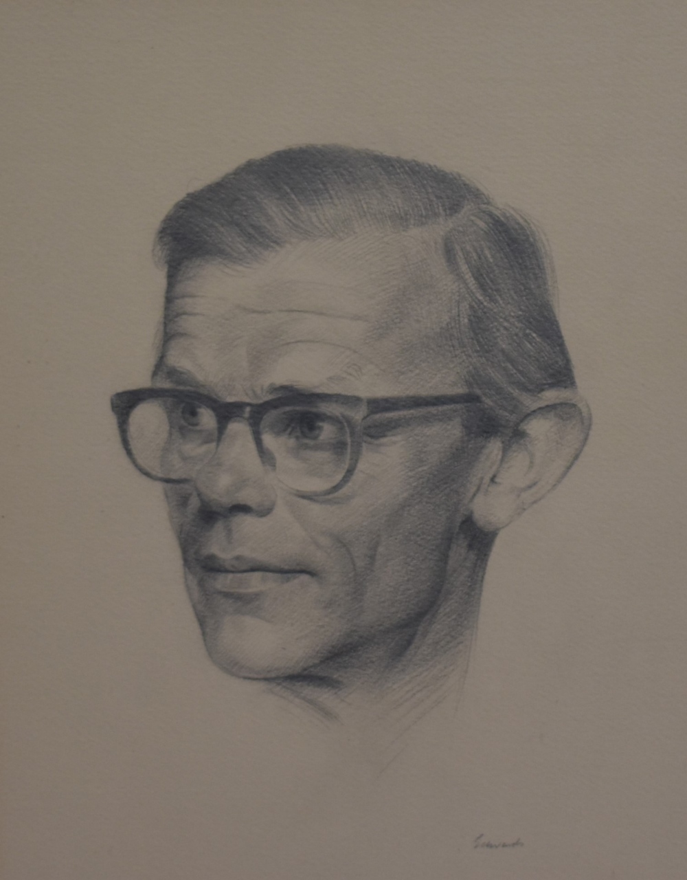 John Colin Edwards R.P. (British b.1940) pencil drawing, portrait of Martin Argles Esq F.R.I.C.S,