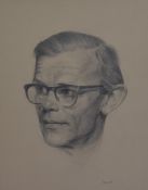 John Colin Edwards R.P. (British b.1940) pencil drawing, portrait of Martin Argles Esq F.R.I.C.S,