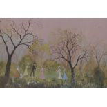 After Helen Bradley (1900-1979), two colour prints, 'All On An April Evening' & 'Evening On The