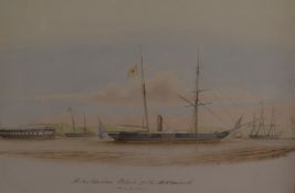 Captain WC Browne (British act., 1824-1860), watercolour, two illustrations of marine vessels, HM
