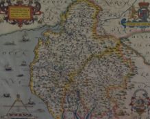 After Christopher Saxton (1540-1610), A 19th Century hand coloured Map of Westmorland and