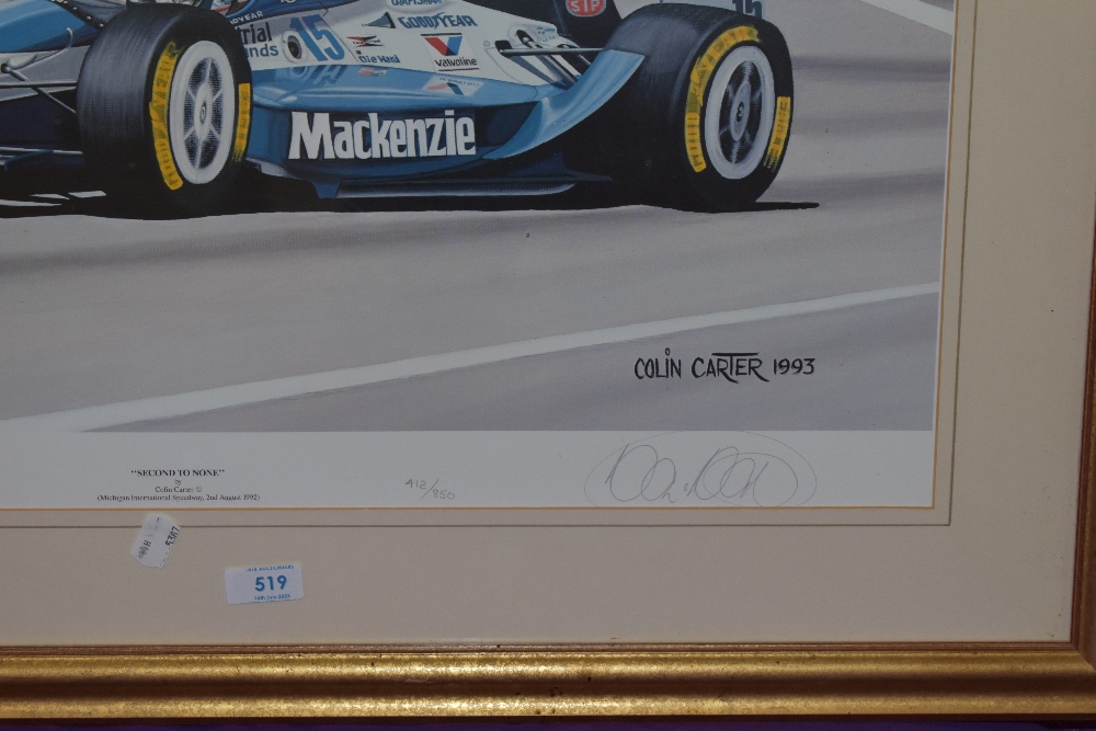 Motor Sport Interest - After Colin Carter (20th Century, British), coloured print, 'Second To - Image 3 of 4