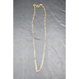 A 9ct gold figaro chain, approx 22' & 7g