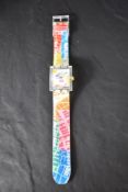 A Swatch 'World2' The Club wristwatch circa 2001, with original packaging and papers.