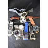 A selection of modern fashion wrist watches including Adidas, Limit, Kangol, Emporio Armani etc