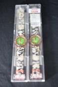 Two Swatch 'First Sin Adam & Eve' GP108 wristwatches circa 1993, with plastic case, one with