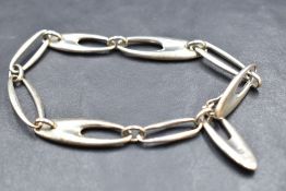 A Georg Jensen Danish silver Zephyr bracelet, model no:500 designed by Regitze Overgaard, bearing