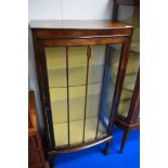 An early 20th Century stained frame display cabinet of small proportions
