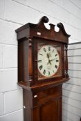 A Victorian mahogany cased long case clock having 30hr movement with painted dial, named for Scott &