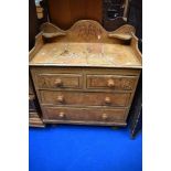 A Victorian bedroom chest or wash stand having scumbled finish