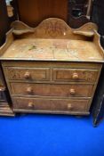 A Victorian bedroom chest or wash stand having scumbled finish