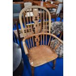 A traditional stripped Windsor chair