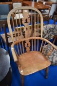 A traditional stripped Windsor chair