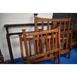 Two Arts and Crafts style golden oak bedframes