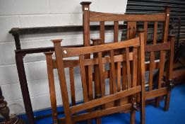 Two Arts and Crafts style golden oak bedframes