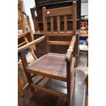 A Victorian mahogany carver chair of small proportions, maybe adapted from child's high or low