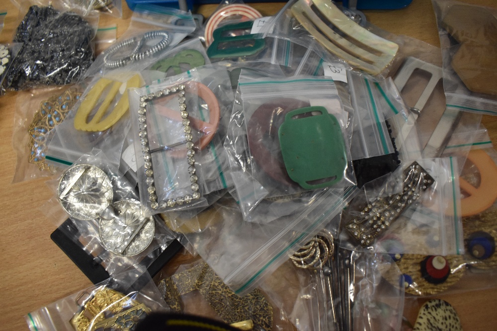 A superb collection of vintage and antique buckles, hat pins and similar, including lucite, - Image 5 of 5