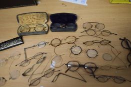 A selection of vintage and antique spectacles, some AF.