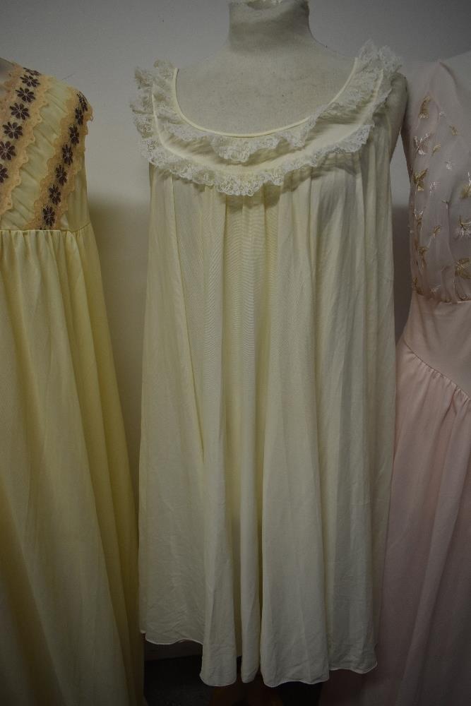 A 1950s pink rayon nightdress with nylon detail to bust, a 1950s pale pink embroidered nylon - Image 4 of 12