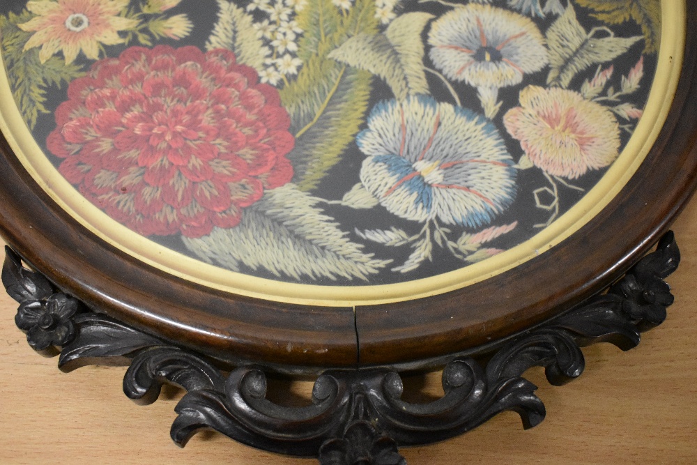 A framed and glazed Victorian panel, depicting finely detailed sprays of flowers. - Image 2 of 7