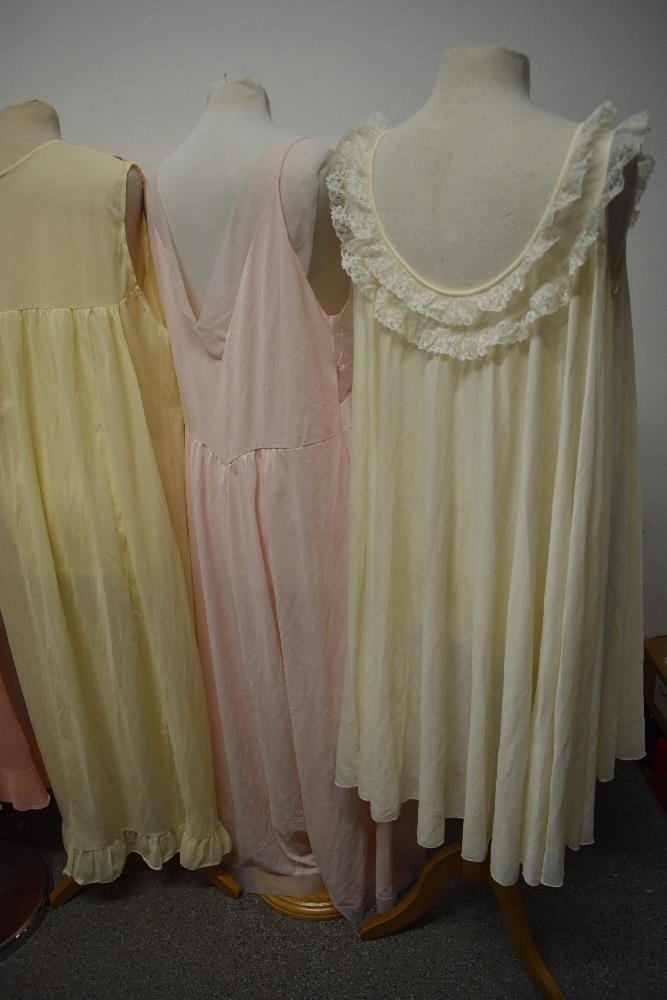 A 1950s pink rayon nightdress with nylon detail to bust, a 1950s pale pink embroidered nylon - Image 9 of 12