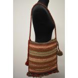 A vintage woven bag.