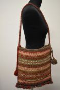 A vintage woven bag.