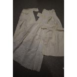 A selection of Victorian baby clothes, including christening gown having pin tucks, embroidery and