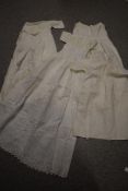 A selection of Victorian baby clothes, including christening gown having pin tucks, embroidery and